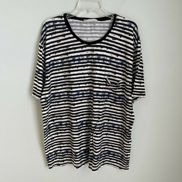 HOPE by Ringstrand Soderberg Mens Black Striped Short Sleeve Tee - Picture 1 of 7